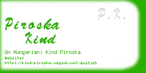 piroska kind business card